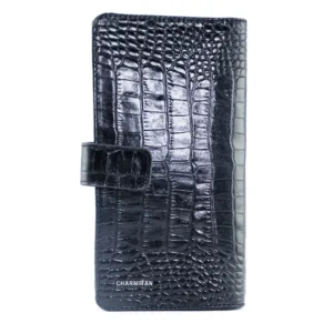 کیف پالتویی دکمه دار مردانه چرمیران مشکی دراگون FD1012